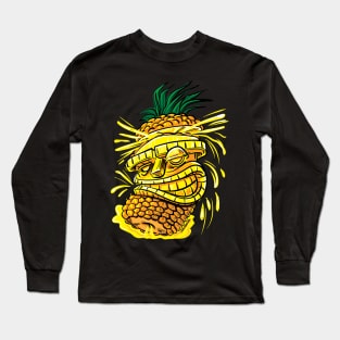 Tiki Pineapple exploding Long Sleeve T-Shirt